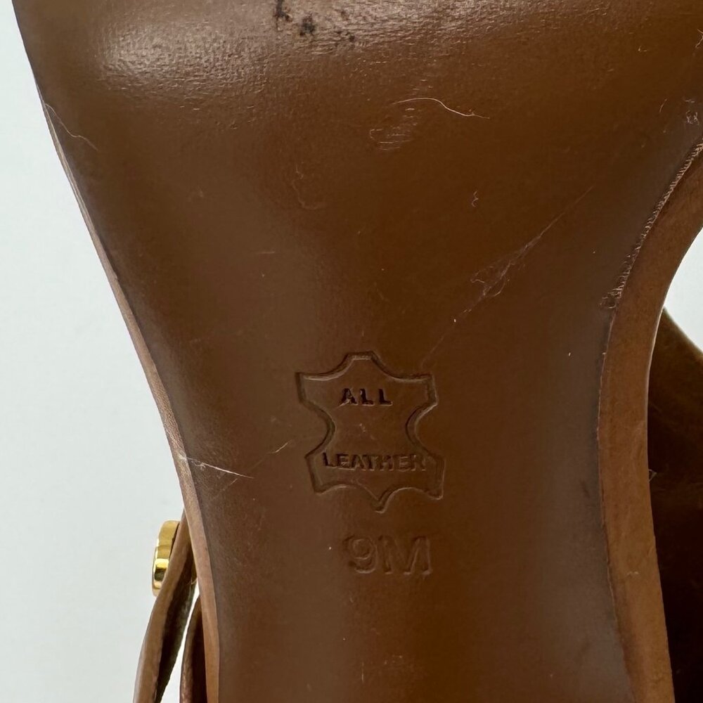 Tory Burch Graham Brown Leather Strappy High Heel Sandals 9M - Picture 4 of 15